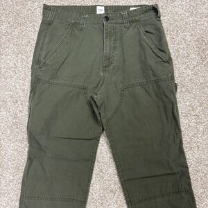 GAP Double Knee Carpenter Pants Forest Green Utility Workwear Men's 30x30